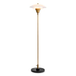 Antique brass finish | white glass | black base