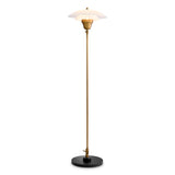 Antique brass finish | white glass | black base