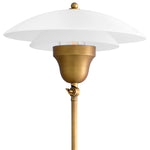Antique brass finish | white glass | black base