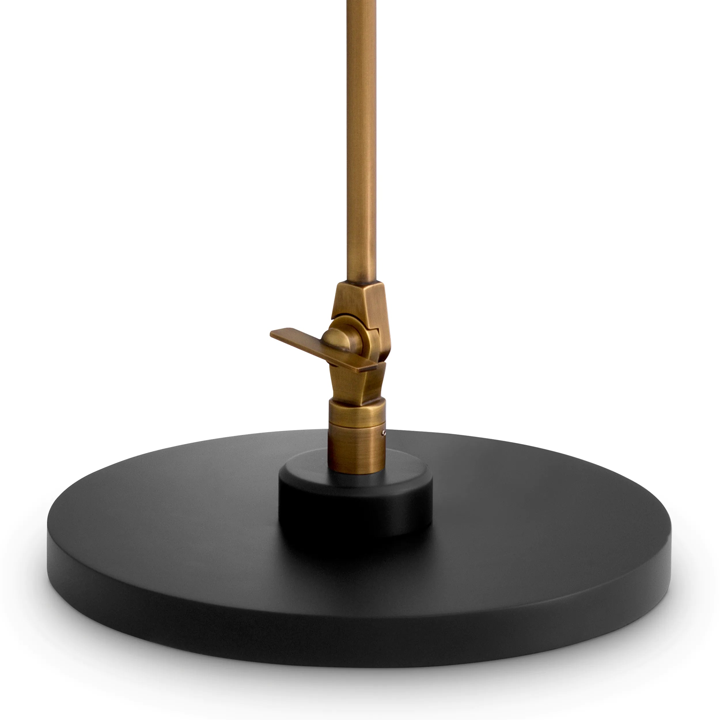 Antique brass finish | white glass | black base