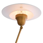 Antique brass finish | white glass | black base