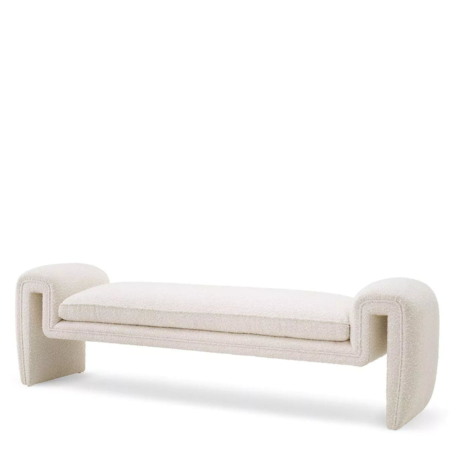 Eichholtz Tondo L Bench in Bouclé cream fabric