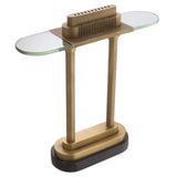 Antique brass finish | clear glass | black marble base