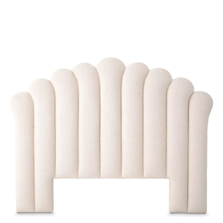 Eichholtz Trapezium Headboard in Bouclé cream fabric