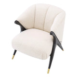 Krzesło Eichholtz Pavone w tkaninie Bouclé cream