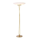 Antique brass finish | white glass