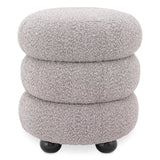 Stołek Eichholtz Tulum w tkaninie Bouclé grey