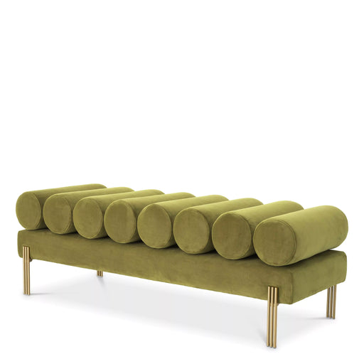 Banco Eichholtz Oxley en tejido de terciopelo verde vintage Savona