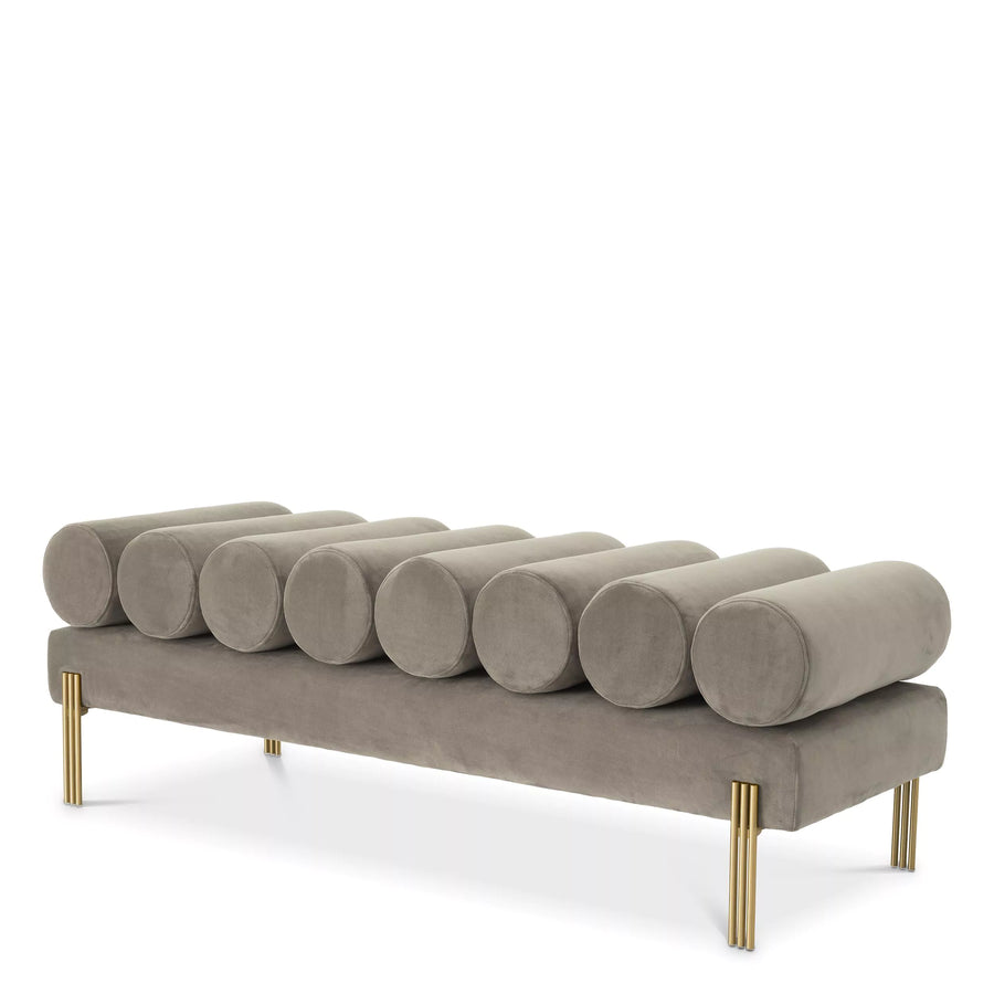 Ławka Eichholtz Oxley w tkaninie Savona greige velvet