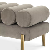 Banco Eichholtz Oxley en tejido de terciopelo gris Savona
