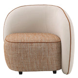 Sillón derecho Eichholtz San Marino en tela Crema, Tela naranja vintage