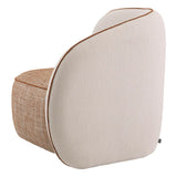 Sillón derecho Eichholtz San Marino en tela Crema, Tela naranja vintage