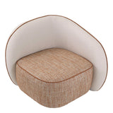 Sillón derecho Eichholtz San Marino en tela Crema, Tela naranja vintage