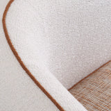Sillón derecho Eichholtz San Marino en tela Crema, Tela naranja vintage