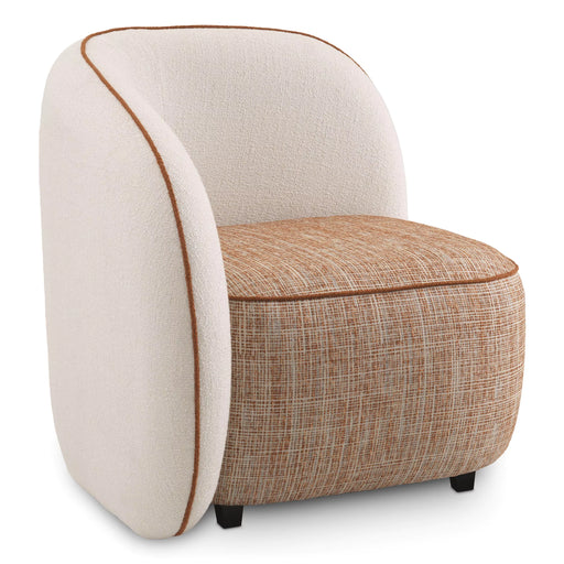Fotel lewy Eichholtz San Marino w tkaninie Cream fabric , Vintage orange fabric