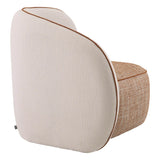 Sillón izquierdo Eichholtz San Marino en tela Crema, tela Vintage naranja