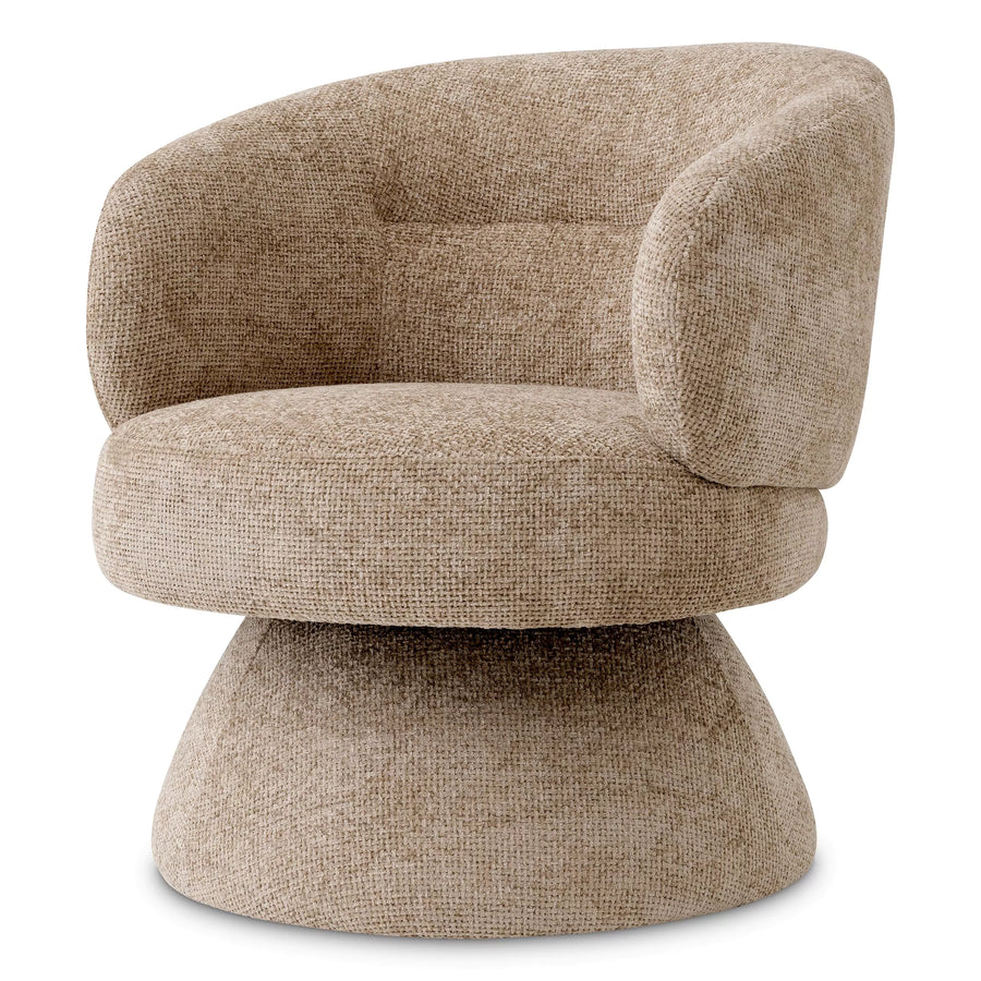 Eichholtz Liberty Swivel Armchair in Lyssa sand fabric