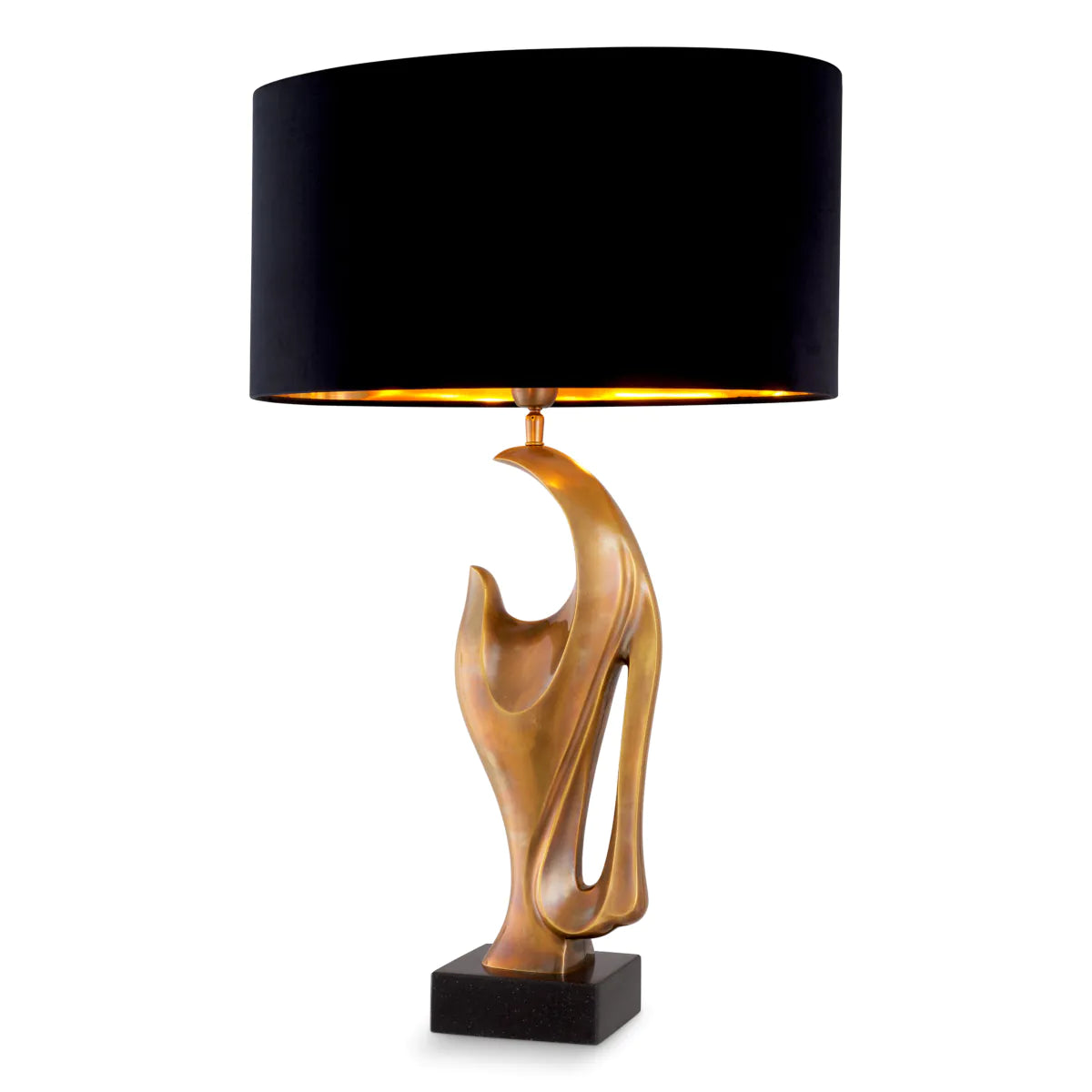 Vintage brass finish | black granite base