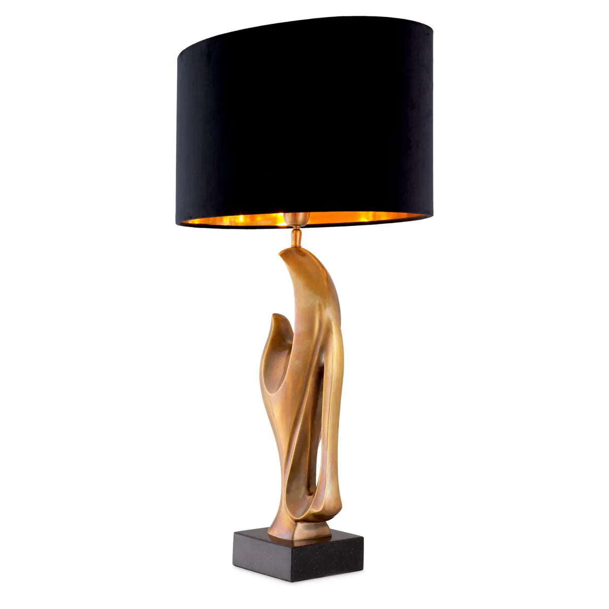 Vintage brass finish | black granite base