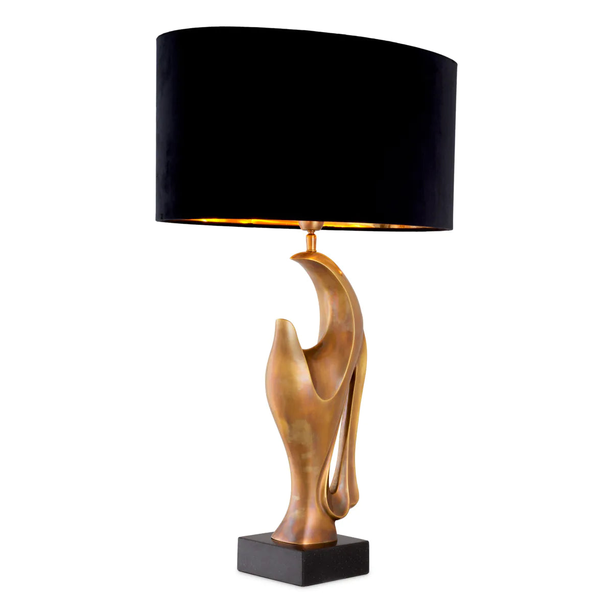 Vintage brass finish | black granite base