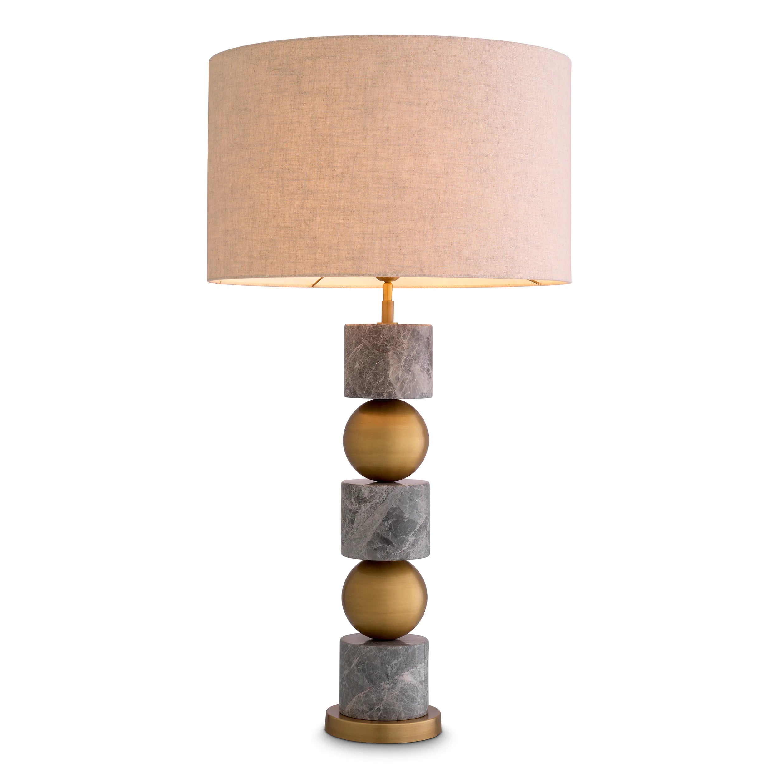 Antique brass finish | honed grey marble