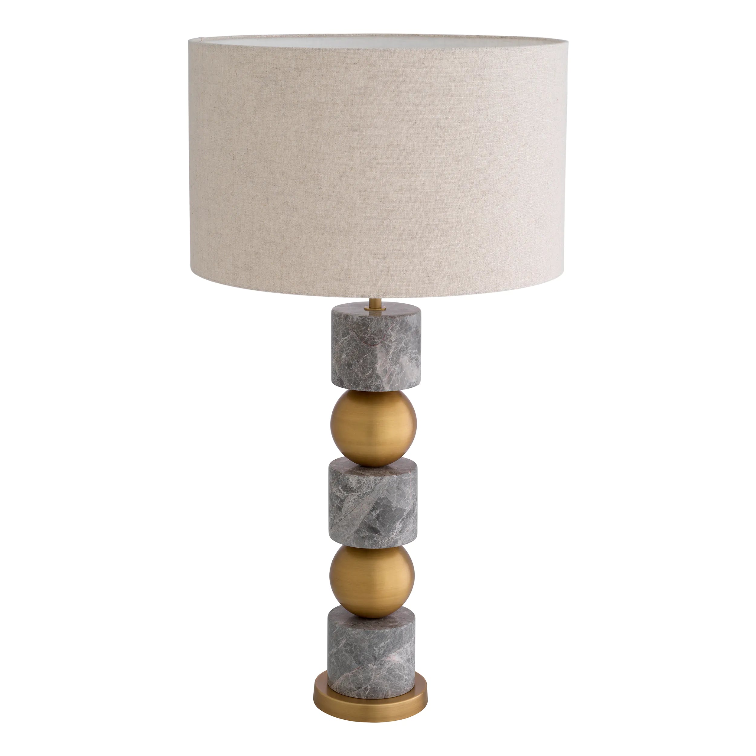 Antique brass finish | honed grey marble