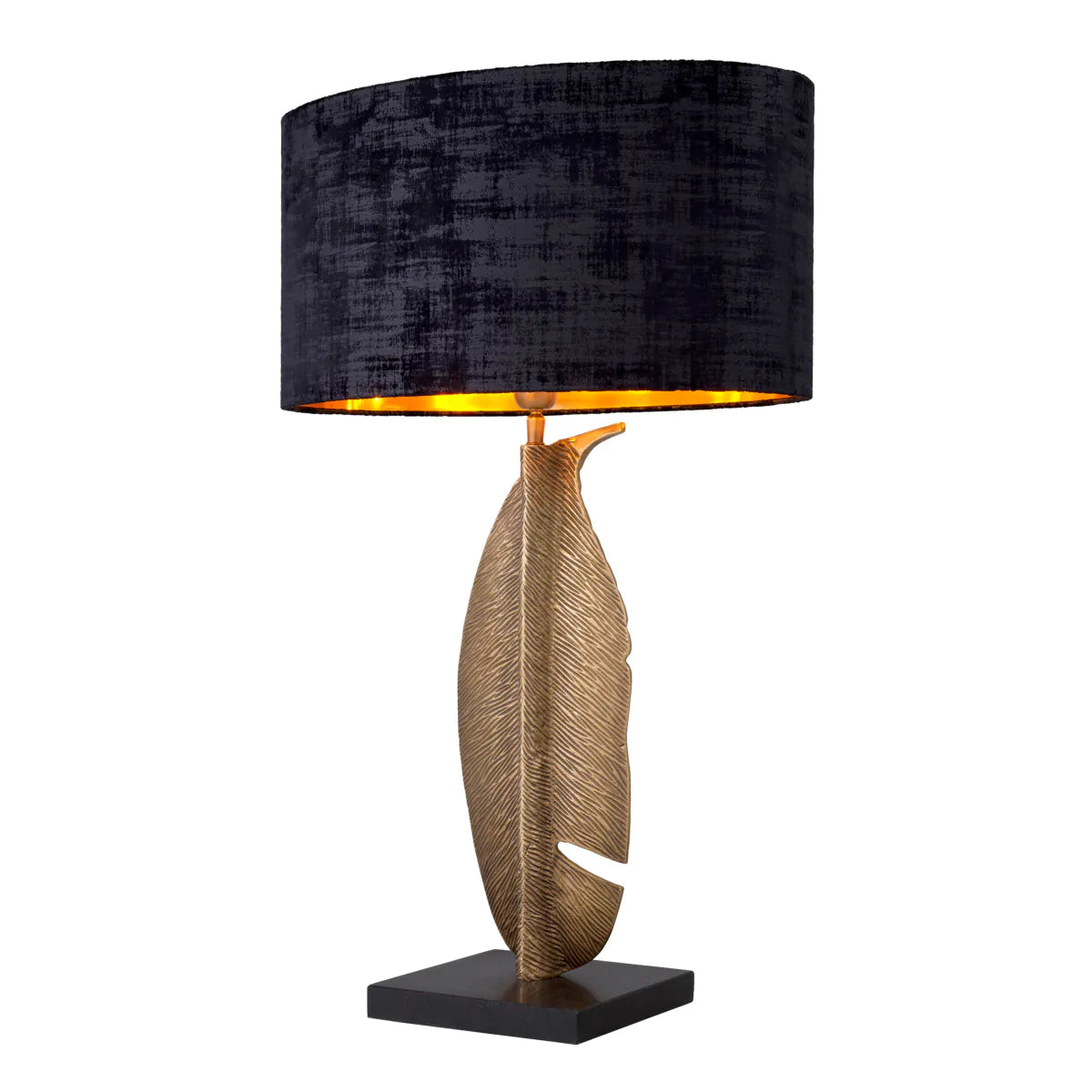 Vintage brass finish | black granite base