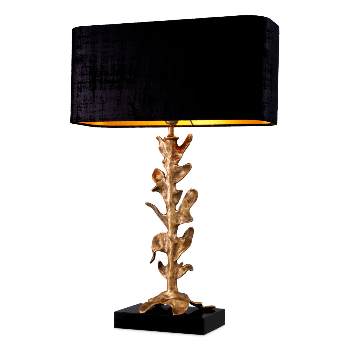 Vintage brass finish | black granite base