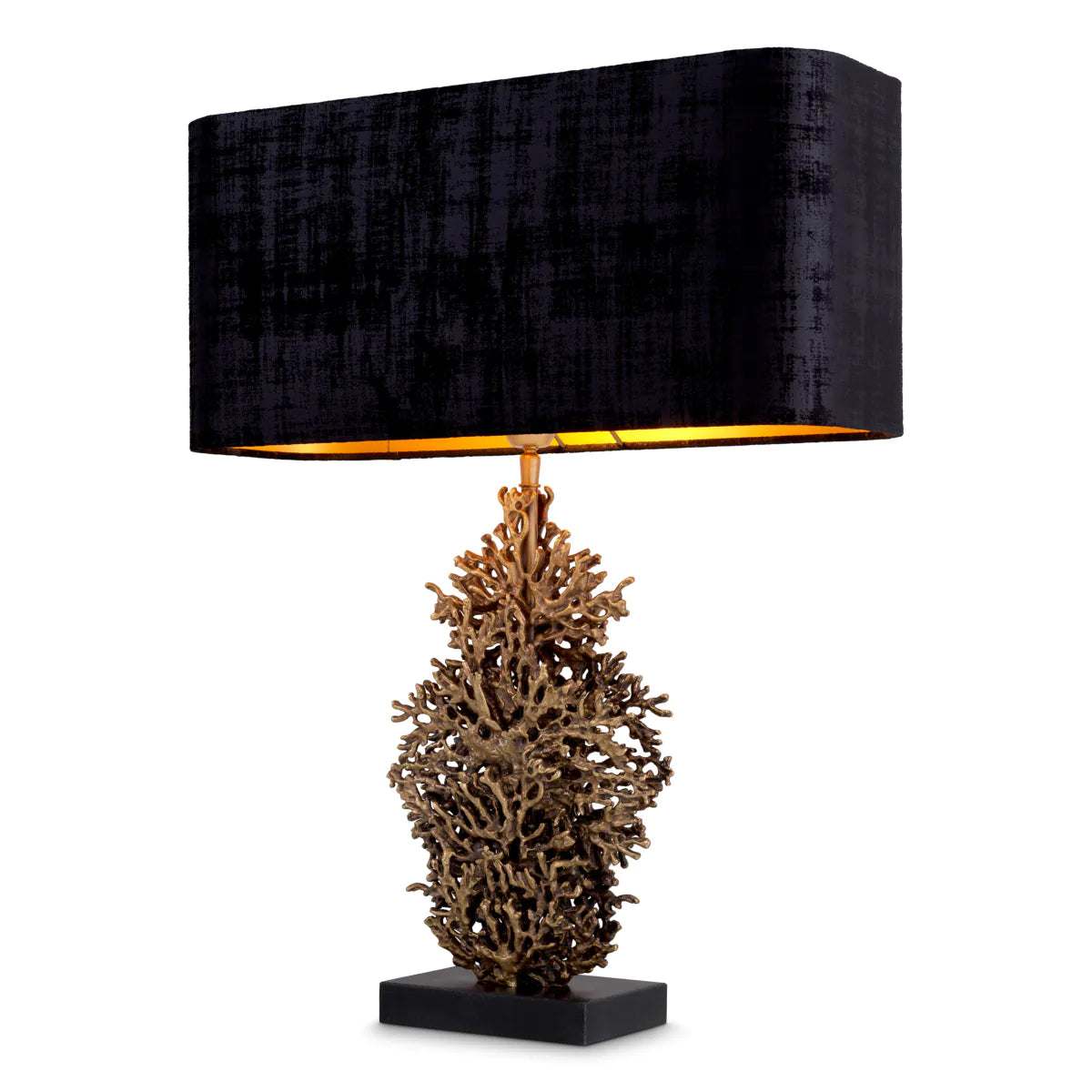 Vintage brass finish | black granite base