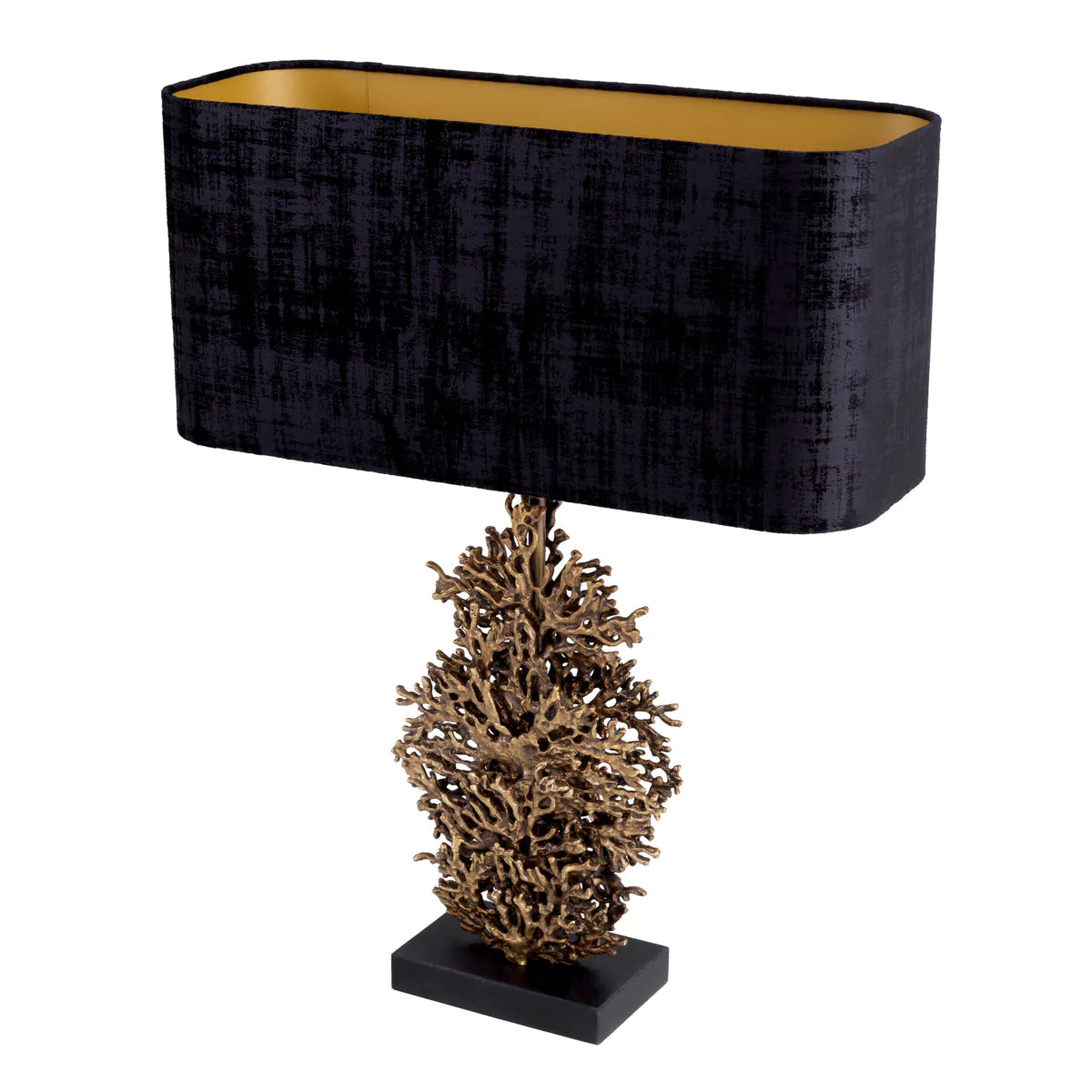 Vintage brass finish | black granite base