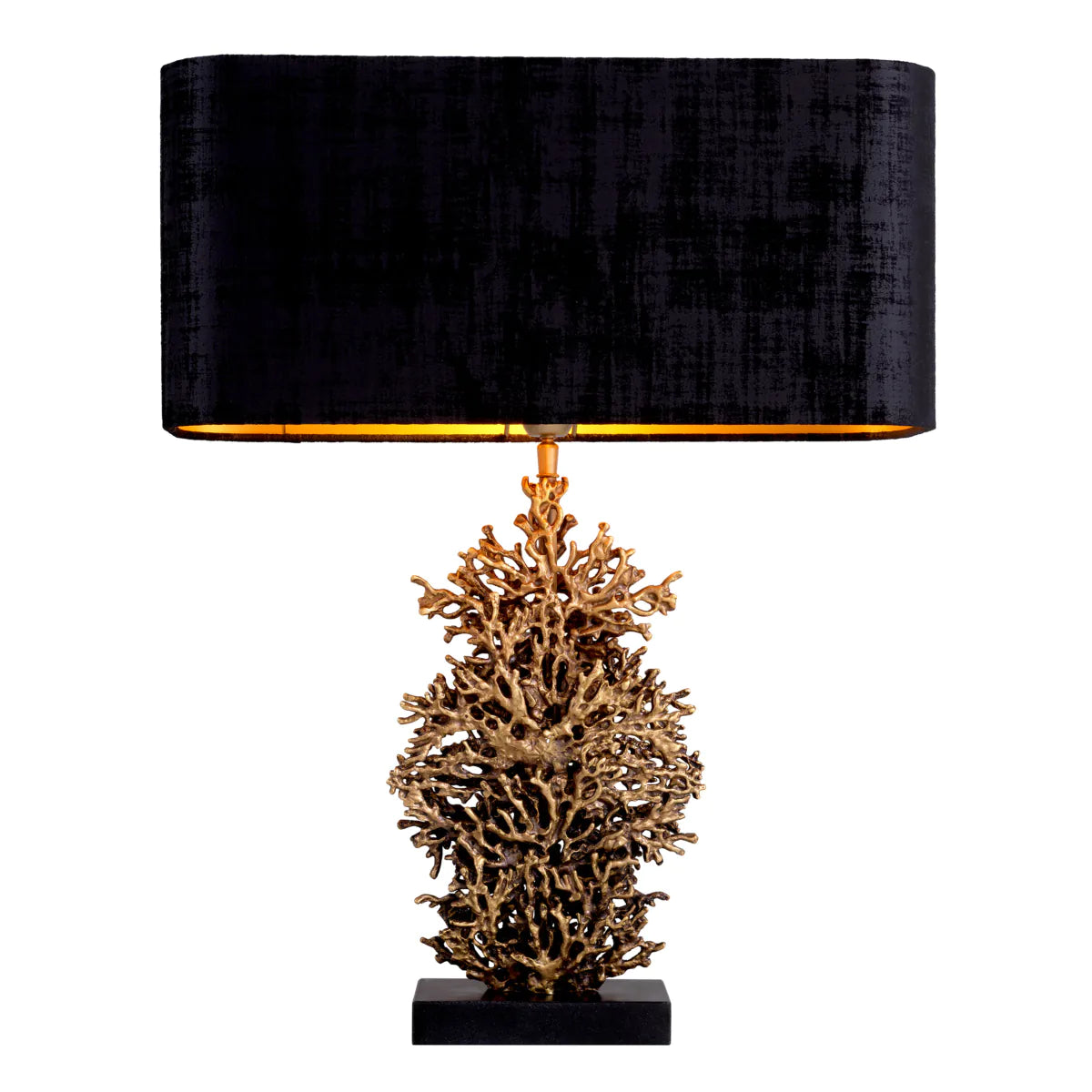 Vintage brass finish | black granite base