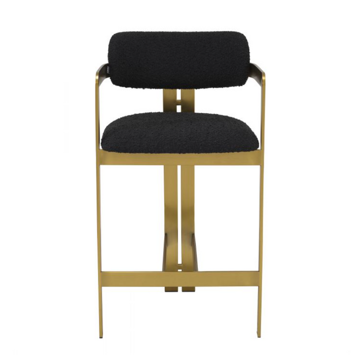 Stołek Nablatowy Eichholtz Donato w tkaninie Boucle Black