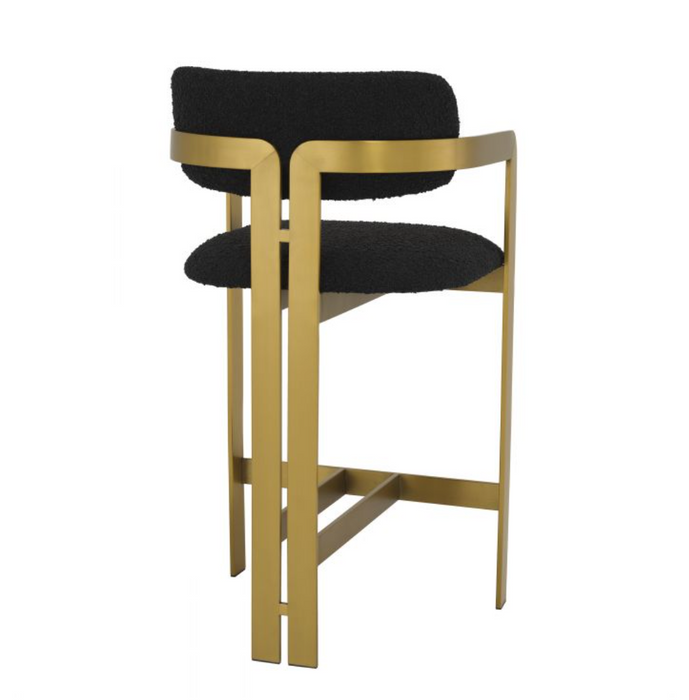 Stołek Nablatowy Eichholtz Donato w tkaninie Boucle Black