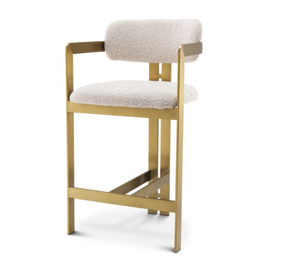 Eichholtz Donato Counter Stool in Boucle cream fabric